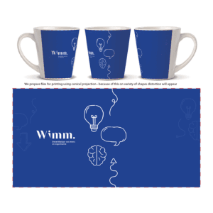 Blauwe mokken met logo