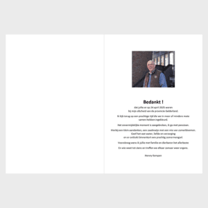 Zaadpapier met tekst en foto